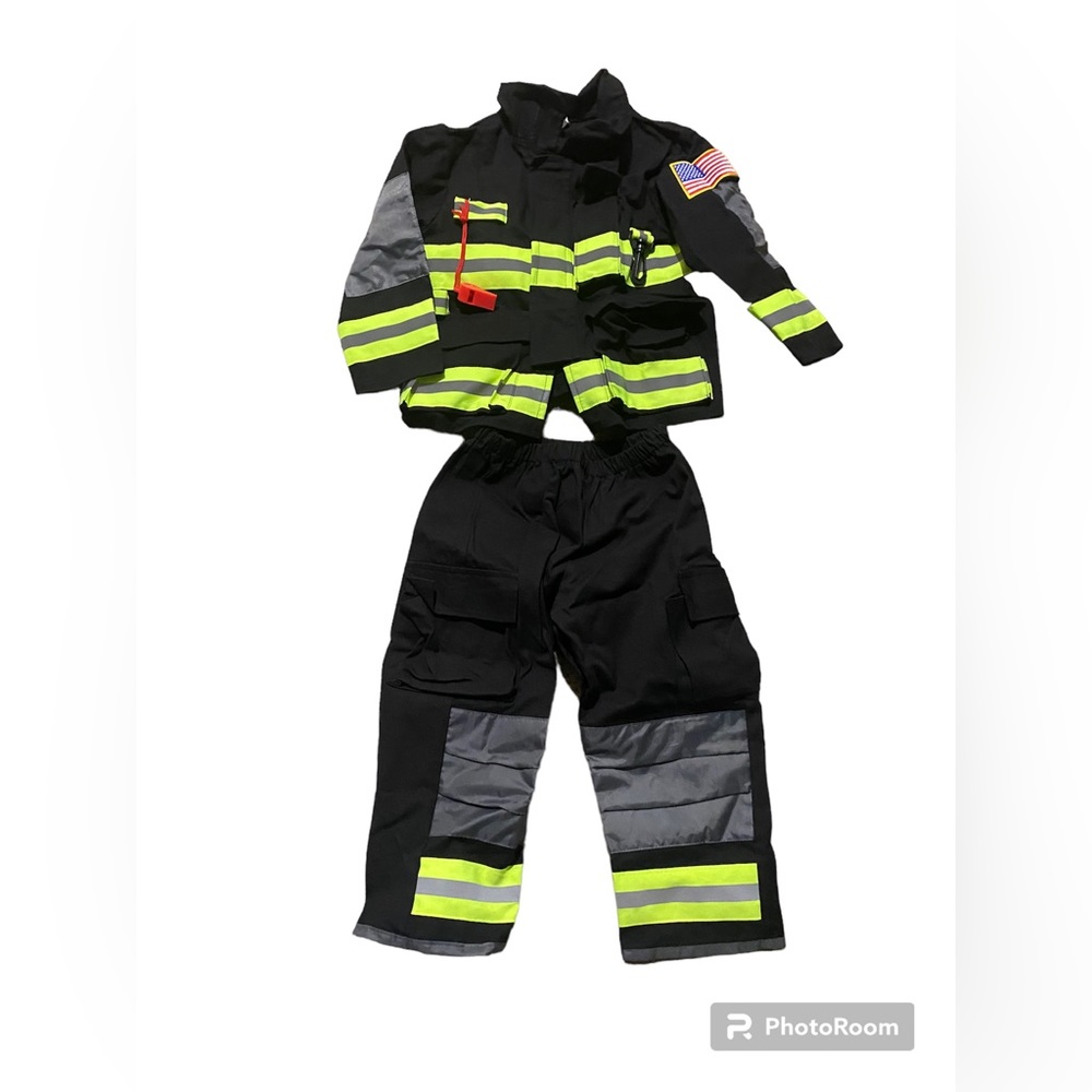 Kids firefighter costume including helmet